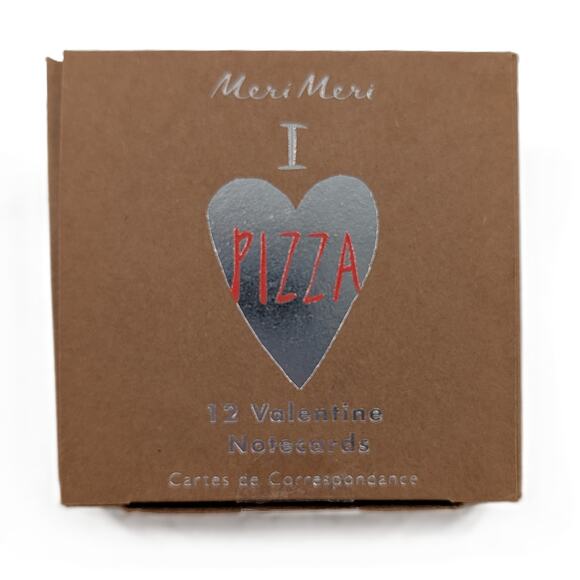 Meri Meri Other - Meri Meri I love Pizza Valentine Notecards Set of 12 Cards